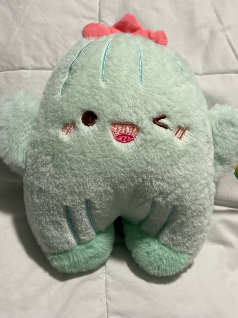 Plush Mint Green Kawaii Cactus Stuffie Toy Plush